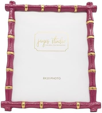 Jaye's Studio Gracie Chloe Decorative Pink Frame 8 x 10 Gold Frame Bamboo Picture Frame Easel Stand With Glass Display, Handcrafted Metal Rectangle Picture Frames Standing, Luxury Designer Home Decor by JayesStudio