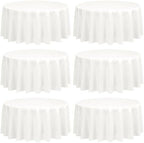 Showgeous 90 Inch Ivory Round Tablecloths, Polyester Table Covers by Showgeous