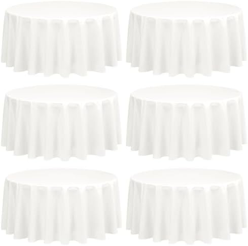 Showgeous 90 Inch Ivory Round Tablecloths, Polyester Table Covers by Showgeous