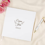 Andaz Press Personalized Wedding Guestbook with Gold Accents, Minimal Line Leaves White Guest Sign in Guest Registry 120 Pages 8.5 X 8.5 Memories Book for DIY, Scrapbook, Photo Album - Image 2