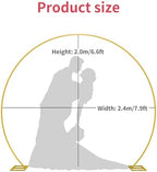 Wedding Arch Round Backdrop Stand Gold Metal Circle Backdrop Stand Circle Balloon Arch Stand Frame for Birthday Party Bridal Shower Anniversary Ceremony Candy Tables Celebration in 2x2.4m - Image 2