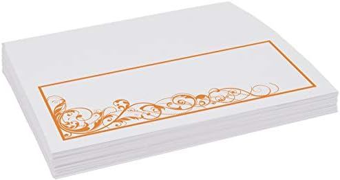 Scribble Vintage Swirl Place Cards, Orange, Set of 150, Pre-cut and Scored - Image 4
