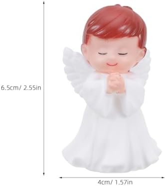 Ciieeo 12-Pack Praying Angel Miniature Figurines - Lightweight Vinyl Cake Toppers for Baptism, Baby Shower & Birthday Party | 2" Tiny White Guardian Angel Sculptures for Cupcake Decoration & Flowerpot - Image 2