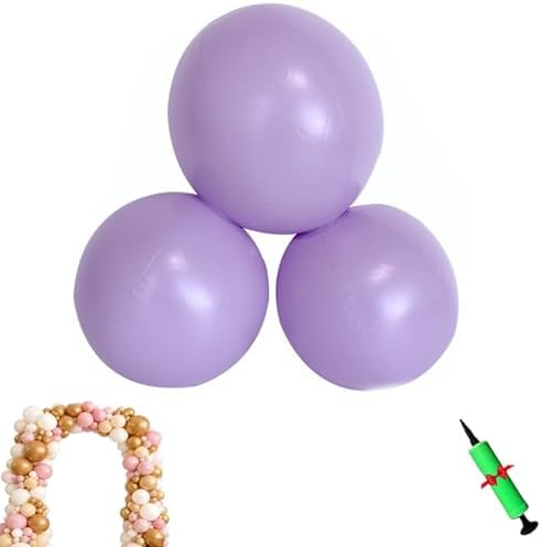 Reusable Inflatable Balloon Garland Arch Kit, 3/7 PCS Linked Pvc Balloons with Elastic Bands & Leak-proof Nozzle, Party Decoration for Birthdays, Weddings & Celebration (7, Purple) by Unknown
