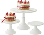 Set of 3 Pieces Cake Stands Iron Cake Holder Dessert Display Plate Serving Tray for Baby Shower Wedding Birthday Party (White) by ATRDTO