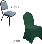 YOUR CHAIR COVERS - 50 Pack Stretch Spandex Banquet Chair Cover - Hunter Green, Wedding Slip, Premium Quality - Image 5