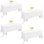 4 Pack Rectangle Tablecloth for 6 Foot Tables Washable Polyester Table Cover for Wedding Dining Table Parties Banquet（70x120 White） by JALANCY