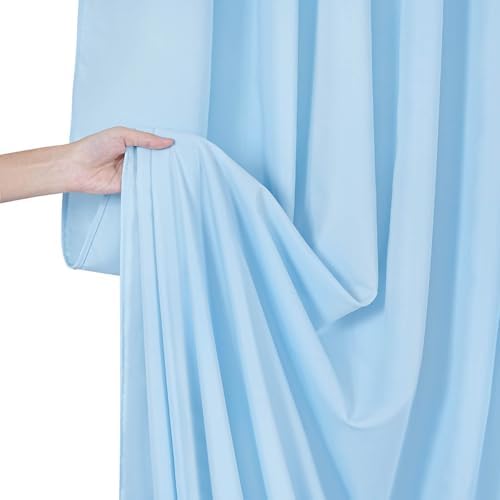 Baby Blue/Light Blue Backdrop Curtains 30ftx10ft Polyester Photo Drapes - Image 6