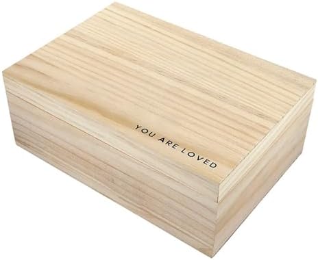 Stephan Baby Keepsake Box Pine Wood Memory Storage Case for Time Capsule Notes Gift 7" x 10", You are Loved - Image 6
