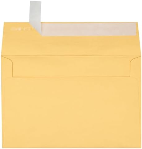 LUXPaper A9 Invitation Envelopes | Peel & Press | 5 3/4" x 8 3/4" | Gold Metallic | 80lb. Text | 1,000 Qty by LUXPaper