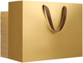 EUSOAR Gold Large Paper Wrap Bags - 50pcs, 16"x6"x12", Handles, Bulk Merchandise Retail Shopping Wrapping Bags for Business, Craft, Grocery, Boutique, Party Favor, Wedding by EUSOAR