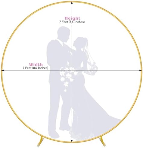7.2 Ft Round Balloon Arch Stand Gold Backdrop Frame for Wedding, Birthday, Baby Shower, Graduation, Party Decoration-Heavy Duty Steel with Carry Bag-JC HUMMINGBIRD - Image 6