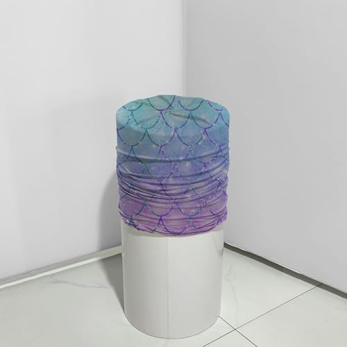 Mermaid-Themed Cylinder Pedestal Cover Set - 3 Sizes Underwater Party Decorations for Birthday, Baby Shower, Sea-Themed Events, Dessert Table Display, or Magical Backdrop Props - Image 7