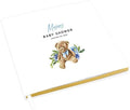 Andaz Press Personalized Baby Shower Guestbook with Gold Accents, Teddy Bear with Blue Bow Custom, White Guest Sign in Registry 120 Pages 8.5 X 8.5 Memories Book for DIY, Scrapbook, Photo Album by AndazPress