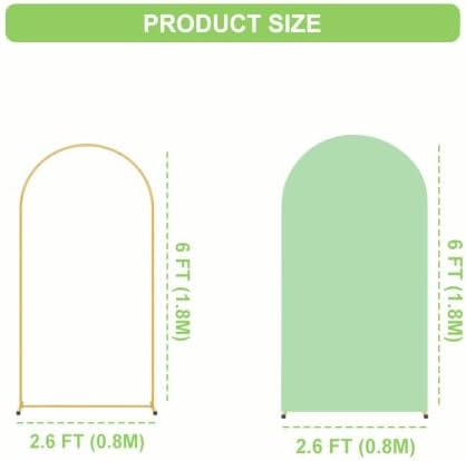 6FT Arch Backdrop Stand and Green Cover Set,Balloon Arch Stand - Image 3
