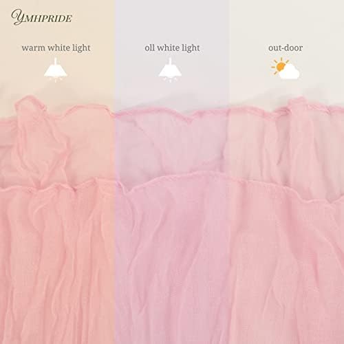 12 Pack Cheesecloth Table Runner 35 x 120 inch Long Boho Cheese Cloth Gauze Table Runners Semi Sheer Table Runner for Wedding Decor, Bridal Shower, Birthday Party (Light Pink) - Image 5