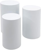 3PC Cylinder Pedestal Stands for Party, White Round Large Metal Cylinder Dessert Tables, Pedestal Display Plinth Pillars for Wedding Birthday Baby Shower Event Art Decor - Image 6