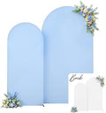 White and Blue Arch Backdrop Cover 7.2FT 6FT Wedding Arch Covers Set of 2 Spandex Fitted Fabric Backdrops Double-Color Arches Covers Stretchy Backdrop for Party Baby Shower Birthday Decoration by Tao-GePartyDecorations