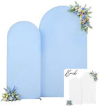 White and Blue Arch Backdrop Cover 7.2FT 6FT Wedding Arch Covers Set of 2 Spandex Fitted Fabric Backdrops Double-Color Arches Covers Stretchy Backdrop for Party Baby Shower Birthday Decoration by Tao-GePartyDecorations