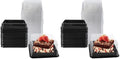 Hewnda 100 Pack Black Cake Pans,Bottom 5Inch X Heigh 2.2Inch Clear plastic mini cake box muffins box cookies box wedding birthday gift box by Hewnda