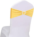 Yellow Chair Sashes 60 Pack Spandex Yellow Sashes for Chairs Universal Chair Sashes Bands with Heart Buckle Slider for Wedding Banquet Party Decorations by Unknown