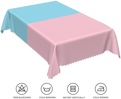 60x84inches Gender Reveal Tablecloth Rectangular Pink and Blue Patchwork Table Cloth Washable and Reusable Fabric Table Cover for Dinner Boy or Girl Baby Shower Party Decor Supplies - Image 6