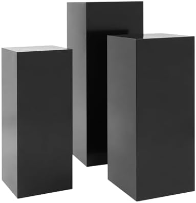 3PCS Square Black Pedestal Stands for Party Metal Pedestal Display Stands Dessert Table Decoration Pillars Cake Pedestal Plant Stands for Party Birthday Wedding Props - Image 5