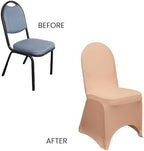 YOUR CHAIR COVERS - 6 Pack Peach Stretch Spandex Banquet Wedding Slip Chair Covers - Premium Quality - Image 5