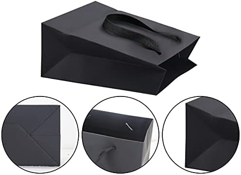 HUAPRINT Small Black Gift Bags with Handles, 30 Pack, 7x4x9 IN - Image 3