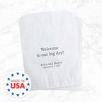 Personalized Text Treat Bags / 50 Fully Custom Event Thank You Dessert Bags / 5 3/4" x 8" Flat Classic Black And White Graduation Wedding Celebration Party Favor Candy Cookie Holder/Made In The USA - Image 6