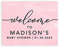 Andaz Press Personalized Large Canvas Baby Shower Welcome Sign, 16 x 20 Inches, Minimal Baby Pink, Guestbook Alternative, Custom Baby Shower Sign, for Baby Shower, Baby Sprinkle by AndazPress