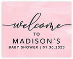 Andaz Press Personalized Large Canvas Baby Shower Welcome Sign, 16 x 20 Inches, Minimal Baby Pink, Guestbook Alternative, Custom Baby Shower Sign, for Baby Shower, Baby Sprinkle by AndazPress