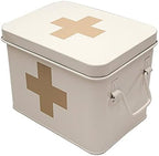 Lassos Boutique Retro Enameled First Aid Box for Medicine Storage and Home Decor with Lid and Removable Tray - Image 2