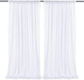 10ft x 10ft White Chiffon Backdrop Curtains, Wrinkle-Free Sheer Chiffon Fabric Photo Curtain Drapes for Wedding Ceremony Arch Party Stage Photography Decorations by WishCare