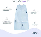 HALO 100% Cotton Sleepsack Swaddle, 3-Way Adjustable Wearable Blanket, TOG 1.5, Baby Blue, Small, 3-6 Months - Image 4