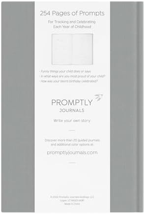 Promptly Journals, A Complete Childhood History: From Pregnancy to 18 Years Old (Grey, Linen) | Baby Book and Pregnancy Journal | Baby Memory Book - Image 2