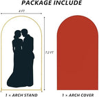 Neatsure Arch Backdrop Stand and Cover Set, 7.2FT Metal Photo Balloon Arch Backdrop Stand for Wedding Birthday Party Baby Shower Ceremony Graduation Decoration, Terracotta - Image 3