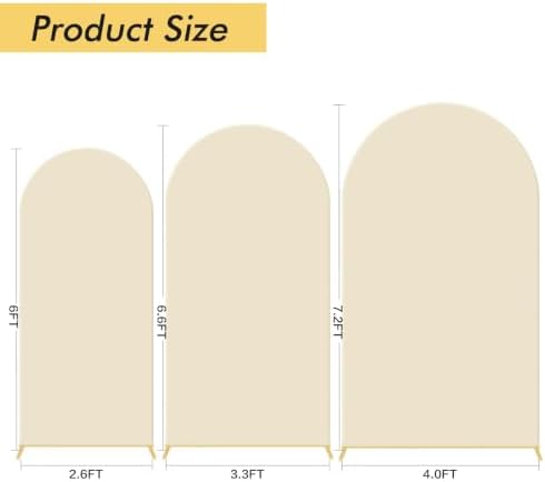 3PCS Metal Arch Backdrop Stand,6+6.6+7.2FT with Covers,Balloon Arch Stand - Image 3