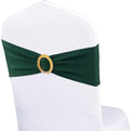 Pack of 50 Spandex Hunter Green Chair Sashes with Gold Buckles, Stretch Chairs Sashes for Wedding Party Baby Shower Decor Chair Bands Bows (Hunter Green Sashes, Gold Buckles) by WENSINL
