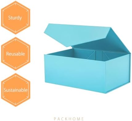 PACKHOME 6 Light Blue Gift Boxes 9x6.5x3.8in with Magnetic Lids - Image 3