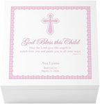 Let's Make Memories Personalized Keepsake Box for Blessed Child - Memories Box - Baptism - Confirmation - Memento Storage - For Girls - 6" Hx12 Sq - God Bless - Pink by LetsMakeMemories