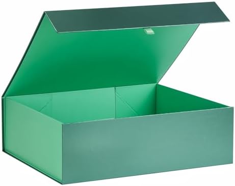 Extra Large Green Gift Box 19x16x6 Inches,Gift Boxs for Presents with Lid Magnetic Closure Collapsible,Groomsman Proposal Box,Birthday, Christmas,for Clothes and Large Gifts by PLINJOY