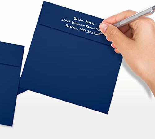LUXPaper Square Invitation Envelopes | Peel & Press | 6 1/4" x 6 1/4" | Navy Blue | 80lb. Text | 250 Qty - Image 6