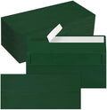 200 Pack #10 Dark Green Envelopes Letter Size Self Seal Business Envelopes by QIKSION