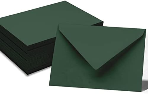 Darling Souvenir A6 Dark-Green Invitation Envelopes (4 3/4 x 6 1/2) Euro V-Flap 80 LBS Self-Adhesive Perfect for Weddings, Birthday, Baby Shower,Greeting Cards -Packs & Colours Available - Image 2