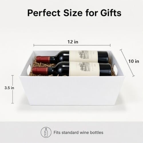 MAICOBI 10 Pack White Empty Gift Baskets with Clear Bags and Bows - Image 2
