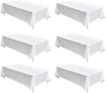 Fitable 6 Pack White Faux Linen Tablecloths Rectangle 60x120 Inch by Fitable