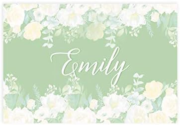 Andaz Press Custom Personalized Disposable Paper Placemats, 12 x 18 Inch, Set of 25, Mint Green Floral, Tableware, Dining, Table Setting for Wedding, Bridal Shower, Baby Shower, Party, Holiday by AndazPress