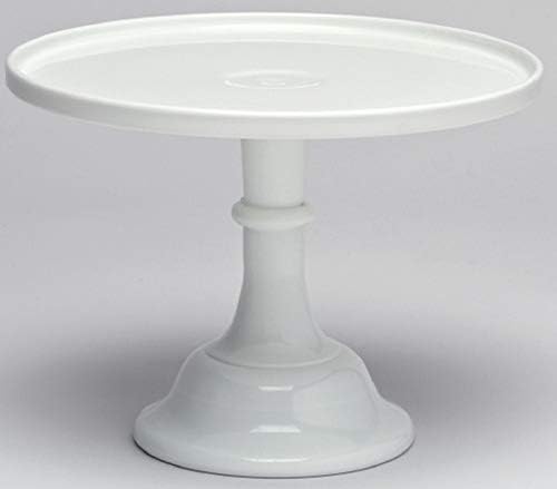 Cake Plate Pastry Tray/Cupcake Stand - Plain & Simple Pattern - American Made - Mosser Glass USA (10", Milk) by Rosso+Glass
