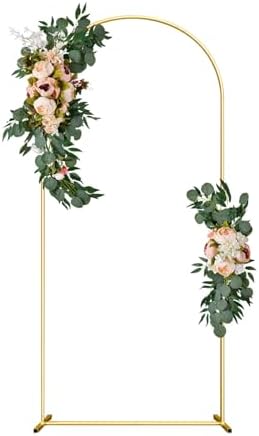 Wedding Arch Backdrop Stand 6FT Gold Wedding Balloon Arched Backdrop Stand Square Arch Frame for Birthday Party Bridal Baby Shower Ceremony Decoration, ZG02-3 by SPRITEDISPLAY